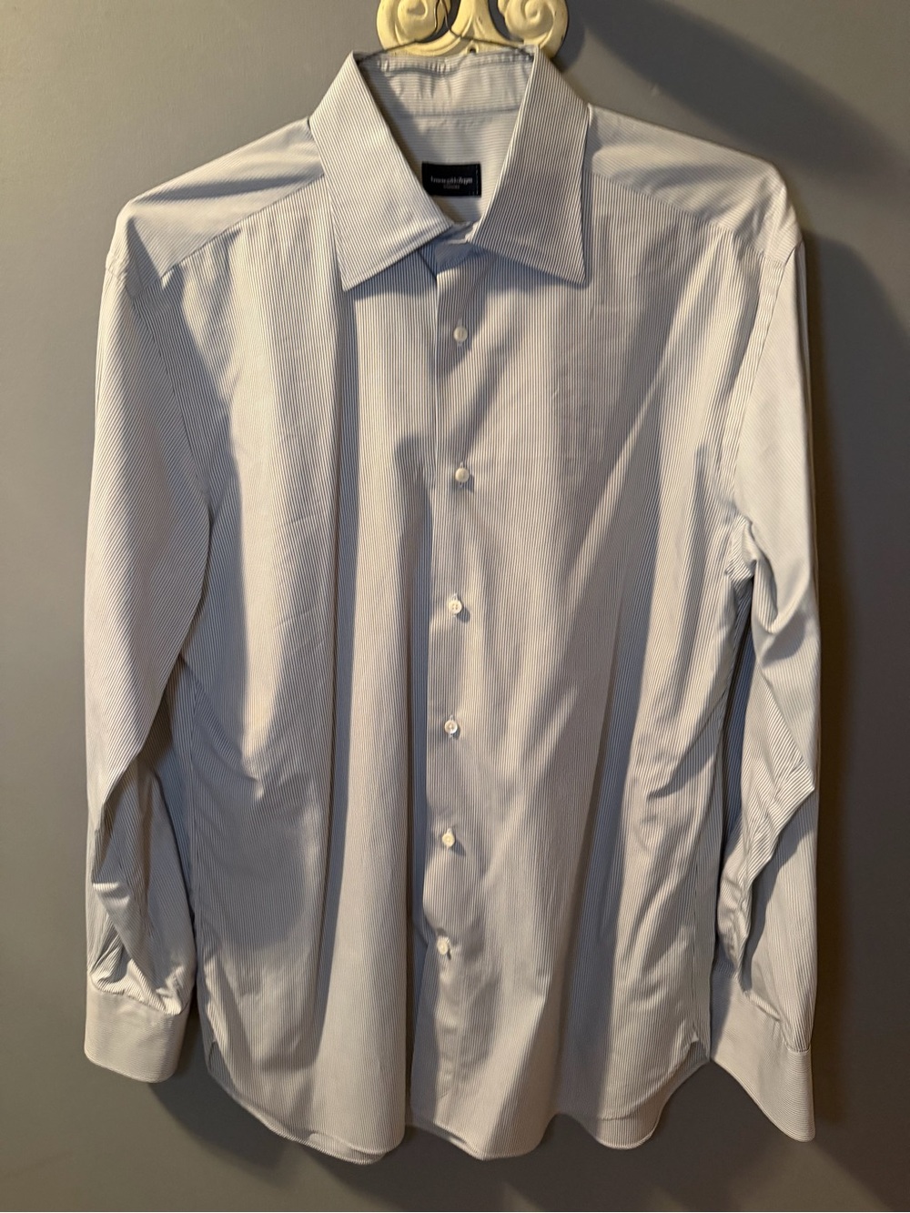 Ermenegildo Zegna Light Gray Pinstripe Dress Shirt